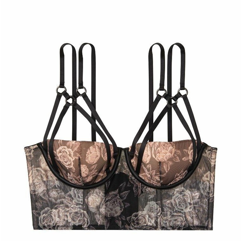 Floral Lace Black Bra